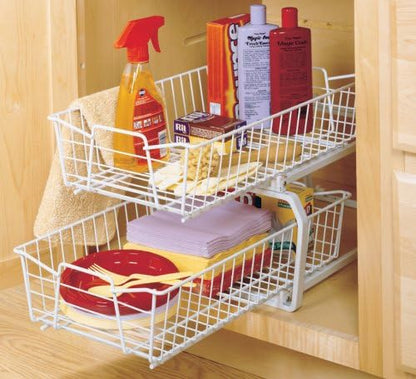 ClosetMaid 11 in. Pull Out Cabinet Organizer, 2 Tier, Heavy Duty, Slide Out - Image 9