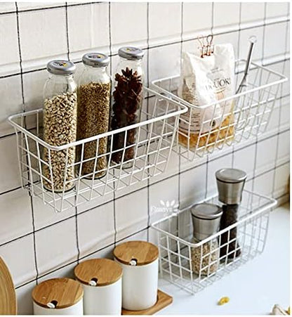 Hanging Kitchen Baskets Adhesive Sturdy Wire Storage Baskets - Image 9