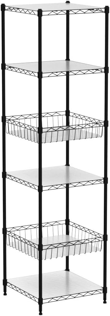 CAPHAUS NSF Wire Shelving Unit w/Baskets & Liner, Storage Rack Corner Shelves - Image 5