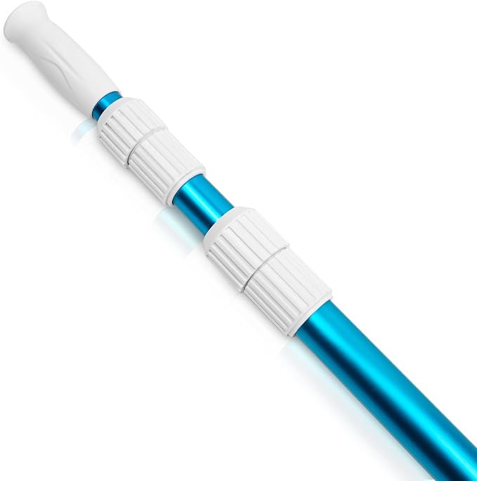POOLWHALE Premium 15 Foot Telescopic Swimming Pool Pole, Adjustable 3 Piece by POOLWHALE