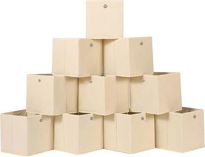 Foldable Storage Cubes Bins, 11 Inch Cloth Storage Cube Fabric Storage Box by NieEnjoy