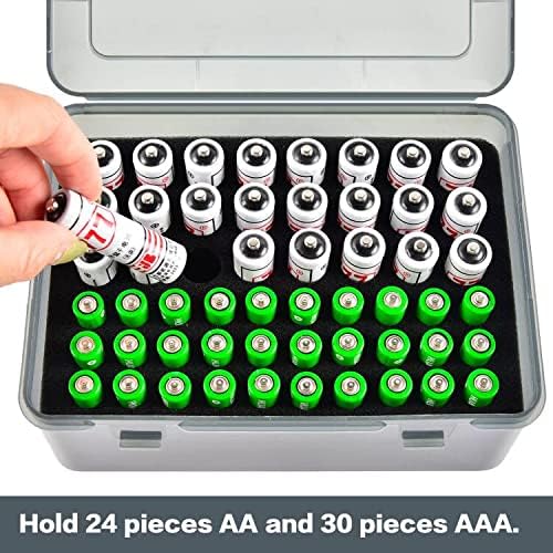 FULLCASE Battery Storage Organizer Holder Holds 54 AA AAA Batteries, Box Cases - Image 2