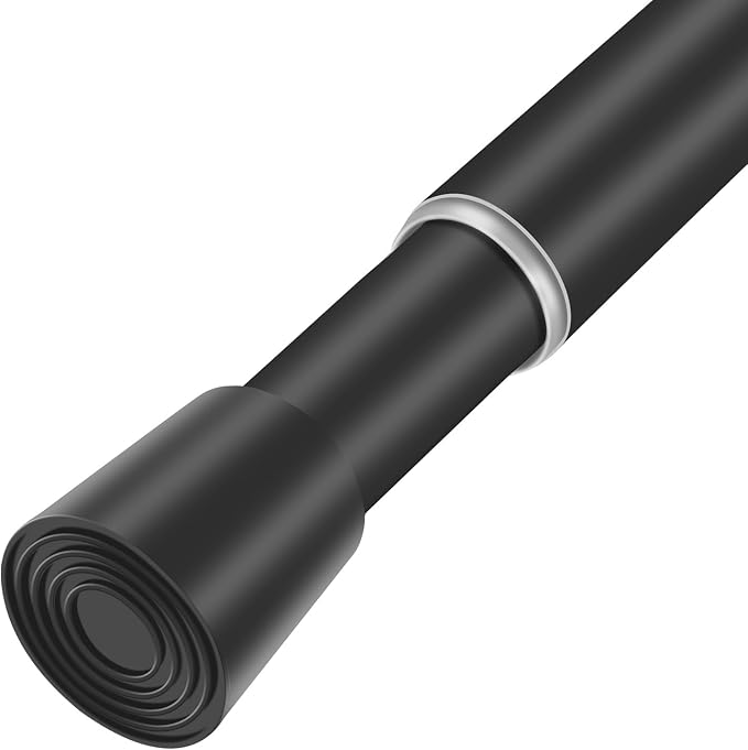 Black Adjustable Shower Curtain Rod 28-39 Inches 1pc, 7/8" Diameter Anti-slip by Unknown