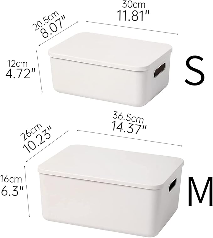 Plastic Storage Baskets With Lid Organizing Container Lidded Knit Storage - Image 6
