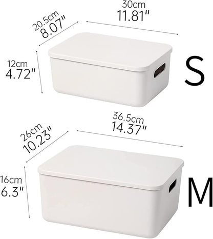 Plastic Storage Baskets With Lid Organizing Container Lidded Knit Storage - Image 6