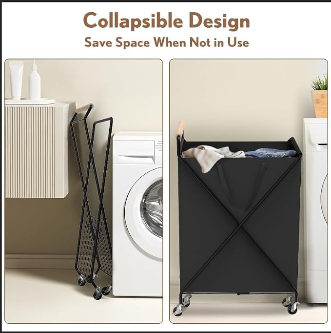 Foldable Metal Laundry Basket - Image 2