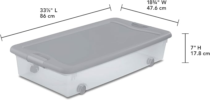 Sterilite 8-Pack Wheeled Latching Box, Under Bed Storage Containers, 56 Qt - Image 2