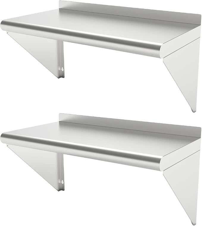 12''x24'' - 2PACKS Wall Mounted Stainless Steel Shelf NSF Commercial Metal Wall by STEELBUS