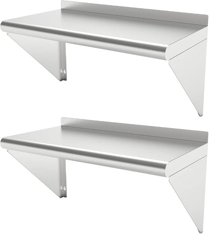 12''x24'' - 2PACKS Wall Mounted Stainless Steel Shelf NSF Commercial Metal Wall by STEELBUS