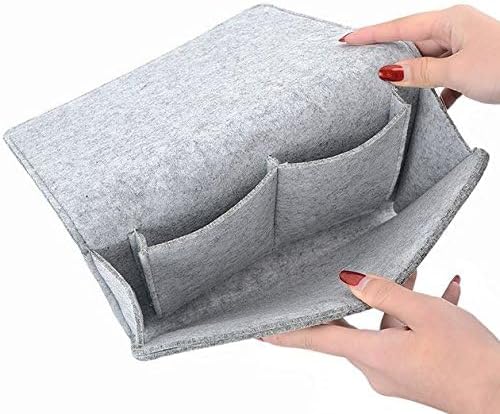 Fengtaike Useful Multi Grey Bed Storage Pockets Felt Bedside Hanging Storage - Image 5