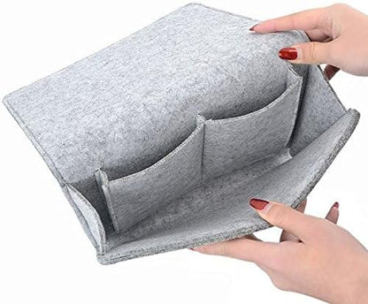 Fengtaike Useful Multi Grey Bed Storage Pockets Felt Bedside Hanging Storage - Image 5