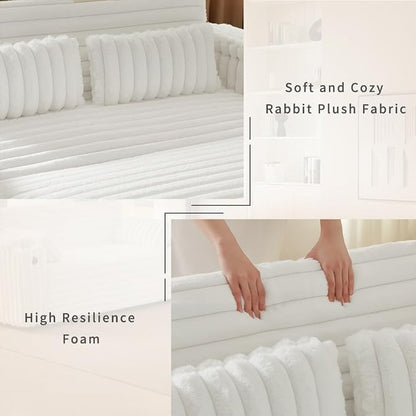 hansones 68" Corduroy Convertible Sofa Bed - Image 4