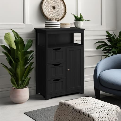 Yaheetech Bathroom Floor Cabinet, Free Standing Wooden Storage Cabinet Multiple - Image 5