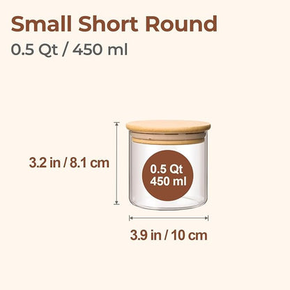 ComSaf 0.5 Qt Glass Food Storage Jars Set of 6, Pantry Organization Jar - Image 2
