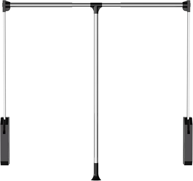 Pull Down Closet Rod, 33 lbs Load Capacity Stainless Steel Clothes Hanging Rod - Image 8
