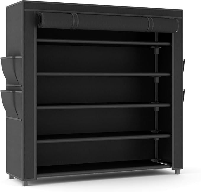 LANTEFUL Shoe Rack with Covers 5 Tier Tall Shoe Rack Organizer Large Capacity - Image 9