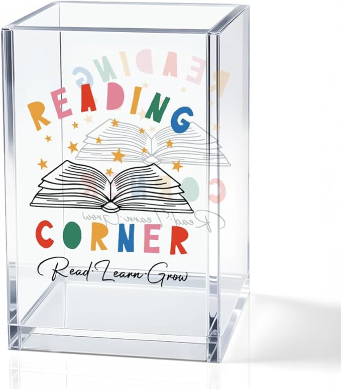 Reading Corner Acrylic Cosmetic Holder, Funny Desk Organizer by QYUVK