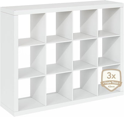 Furinno Cubicle Book Shelf, 12-Cube Bookshelf, Triple Thick Frame Cube Storage - Image 10