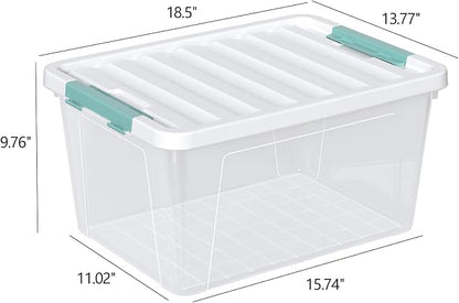 Gainhope 6 Pack 35 L Clear Plastic Storage Bin, Latch Storage Box - Image 2