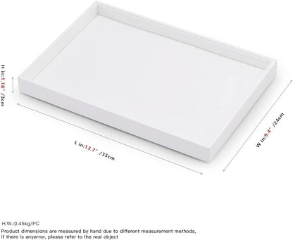 Oirlv Premium White Leather Stackable Jewelry Tray Flat Jewelry Organizer Tray - Image 7