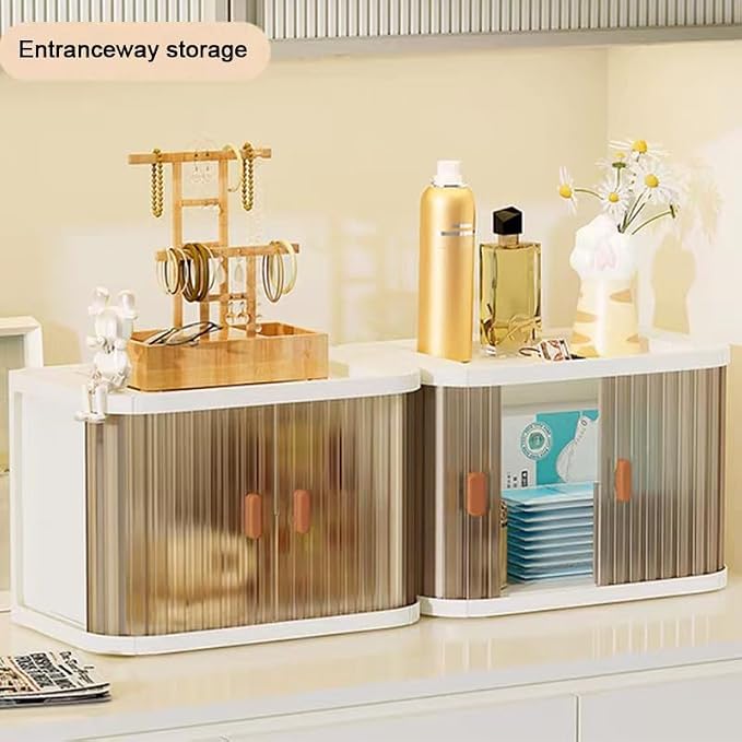 Desktop Storage Box Foldable and Assembly Free Sliding Door Design Ideal - Image 7
