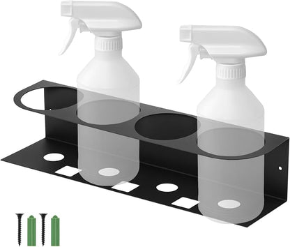 QWORK 4-Spray Bottle Holder Organizer, Wall Mount Aerosol Can Storage Rack by QWORK