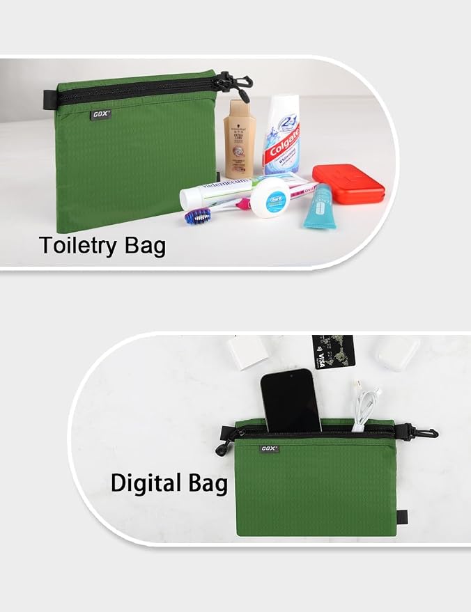GOX Travel Toiletry Bag, Carry On Small Zipper Pouch, Cosmetic Kit Makeup - Image 8