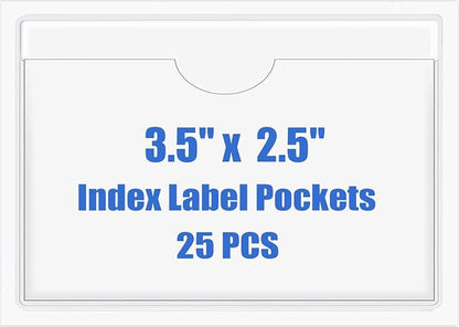Origin-Joy 25 PCS Self-Adhesive Index Label Pockets by Origin-Joy