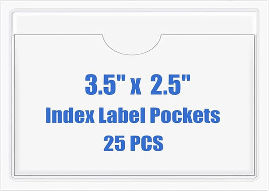 Origin-Joy 25 PCS Self-Adhesive Index Label Pockets by Origin-Joy