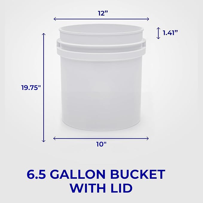 6.5-Gallon White Bucket Pail Container - Image 2