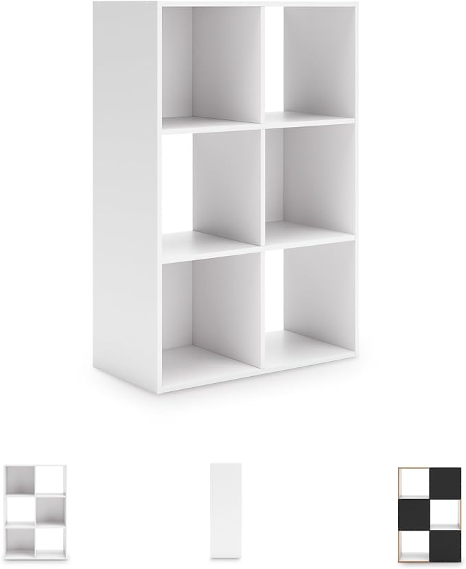 Signature Design by Ashley Onita Modern 3-Tier Floor Standing 6 Cube Organizer - Image 6