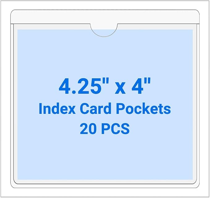 20 PCS Clear Self Adhesive Plastic Label Pockets, Top Loading Business & by Kvatr-X