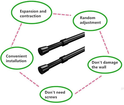 Cupboard Bars Tension Rods, 2 Pack Spring Tensions Rods 28-40 Inches Steel - Image 6