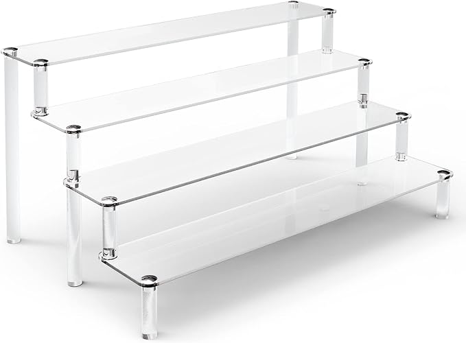 ULENDIS Acrylic Stands for Display, 4 Tier Clear Display Stand Risers Shelf for by ULENDIS