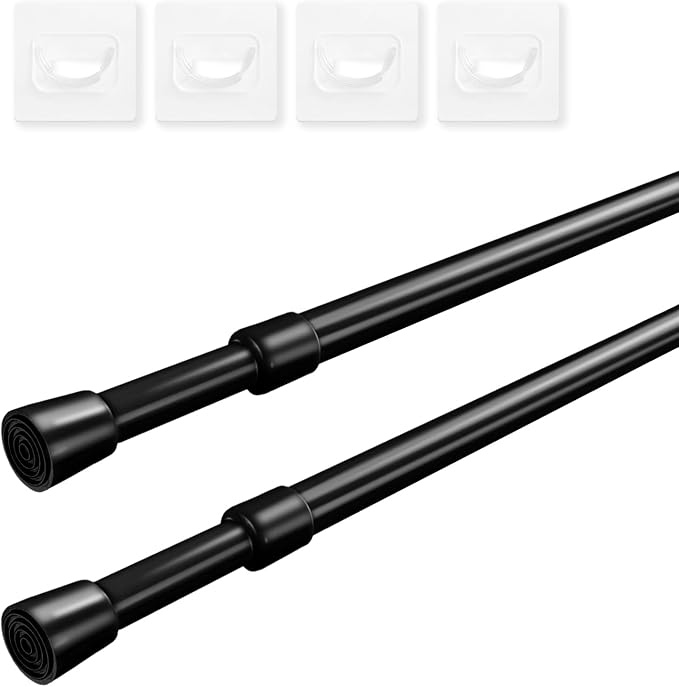 Cupboard Bars Tension Rods, 2 Pack Spring Tensions Rods 28-40 Inches Steel by Unknown
