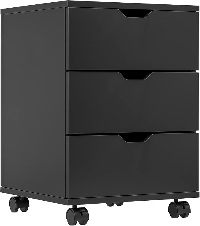 Farini Mobile File Cabinet for Home Office, 3 Drawer Chest Wood, Drawers Unit by Farini
