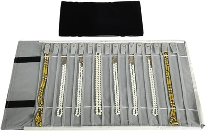Portable Jewelry Roll Untangled Secure Necklace Travel Storage Bag Displays by SCIKHEFT