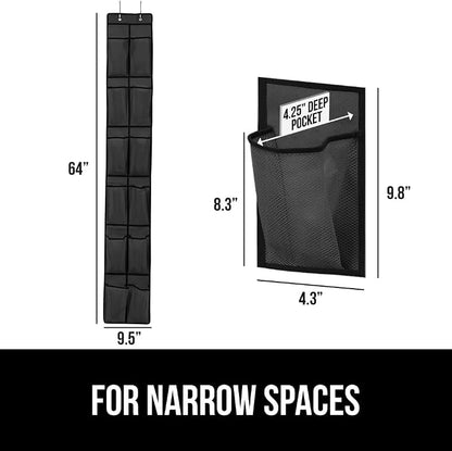 GORILLA GRIP Over the Door Shoe Organizer, 12 Large Breathable Mesh Pockets - Image 6