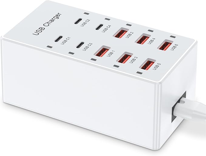 USB C Charging Station Cell Phone Wall Charger 10Ports USBC Fast Charging Power - Image 8
