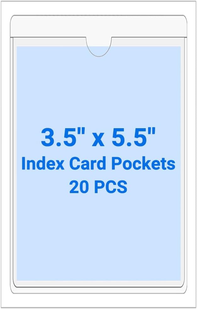 20 PCS Clear Self Adhesive Plastic Label Pockets, Top Loading Business & by Kvatr-X