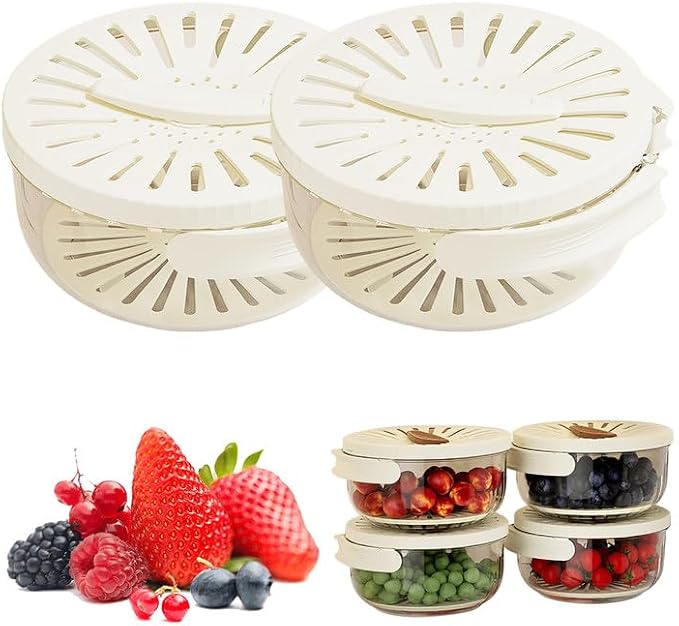 Multi-Functional Fruit and Vegetable Washing Bowl, Fruit Strainer Container by LECDOA
