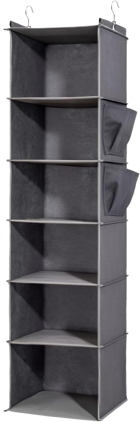 6-Shelf Hanging Closet Organizer and Storage, Collapsible Hanging Shelves by WelcometoYRCBEHFU