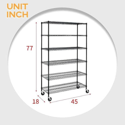 BestOffice Storage Shelves 6 Tier Metal Shelves Adjustable Heavy Duty Garage - Image 3
