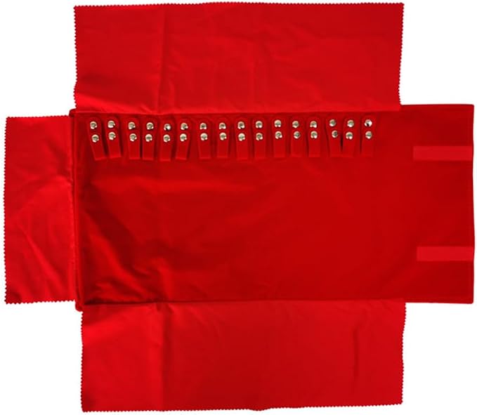Premium Jewelry Roll Organizer for 16 Necklaces 55cm x 29cm Metal Snap & Velcro - Image 2
