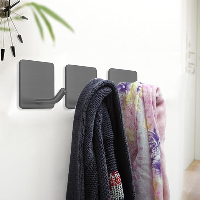 FOTYRIG Adhesive Towel Hooks Stick on Towel Hanger Wall Hooks Waterproof - Image 6