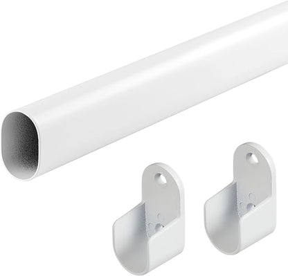 Oval Closet Rod for Hanging Clothes 18 to 40 Inch Adjustable Closet Rods 1 inch by VIOREMOS