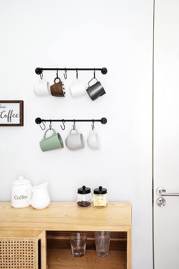 Mkono Mug Holder Wall Mounted Coffee Cup Rack Hanger Modern Metal - Image 2