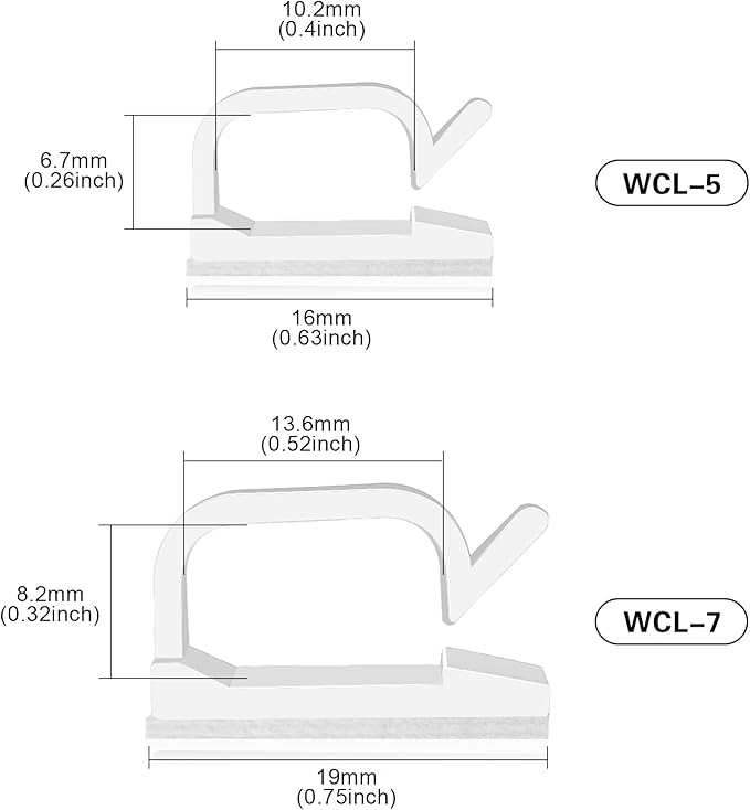 XHF 3/4” Adhesive Cable Wire Clips White 120pcs, Cable Staples Outdoor Cable - Image 2