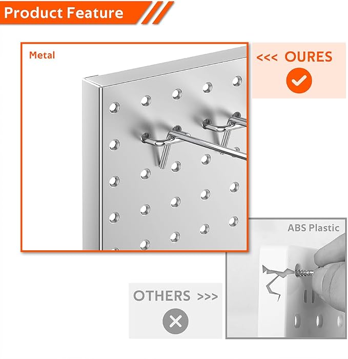 Ultrawall 4 Pcs Metal Pegboard Wall Panels, Peg Boards - Image 4