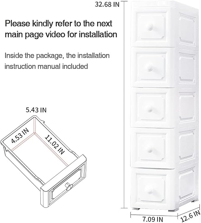 Conworld Super Light Weight Slim Plastic Bathroom Storage, Self-Assembling - Image 3